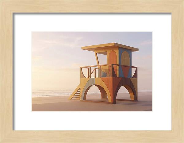 Wooden Lifeguard Stand At Dawn