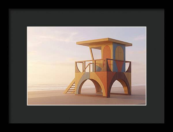 Wooden Lifeguard Stand At Dawn