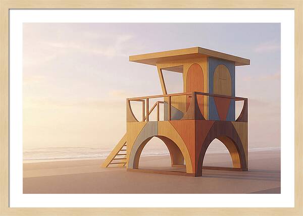 Wooden Lifeguard Stand At Dawn