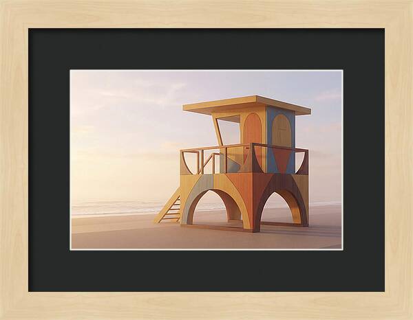 Wooden Lifeguard Stand At Dawn