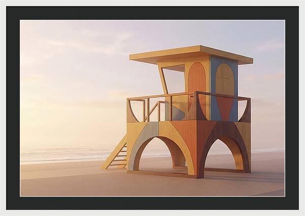 Wooden Lifeguard Stand At Dawn