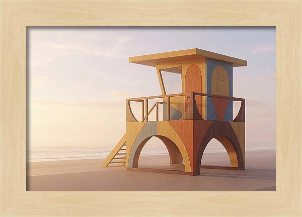 Wooden Lifeguard Stand At Dawn