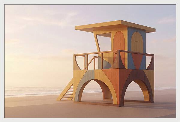 Wooden Lifeguard Stand At Dawn