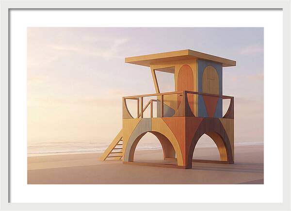 Wooden Lifeguard Stand At Dawn