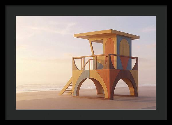 Wooden Lifeguard Stand At Dawn