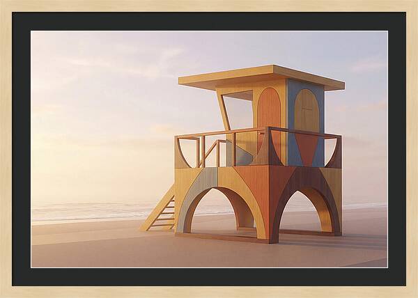 Wooden Lifeguard Stand At Dawn