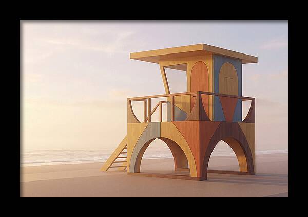 Wooden Lifeguard Stand At Dawn