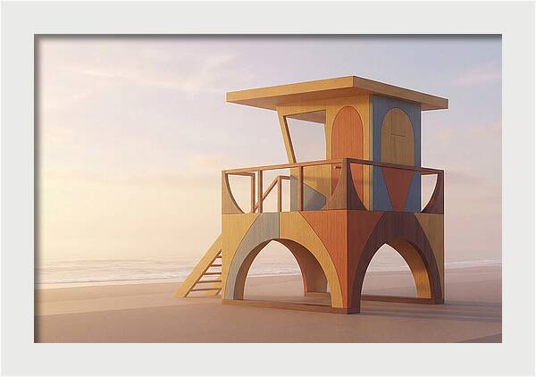 Wooden Lifeguard Stand At Dawn