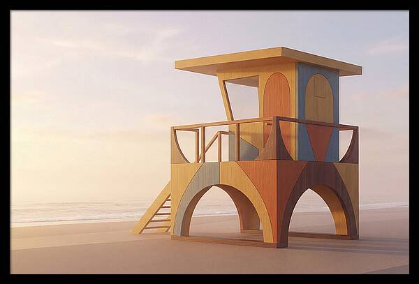Wooden Lifeguard Stand At Dawn