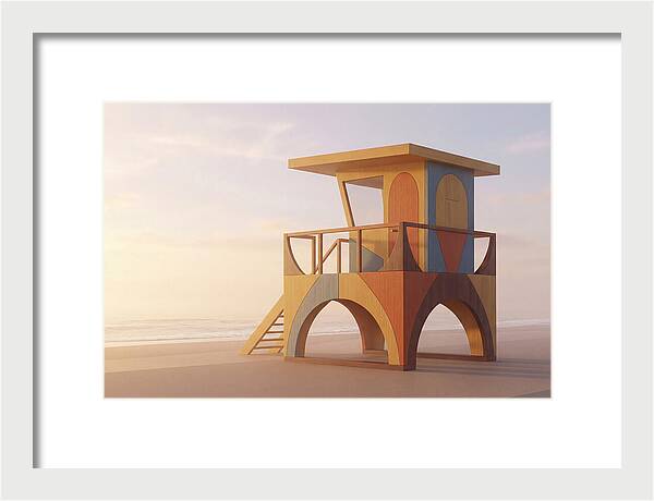 Wooden Lifeguard Stand At Dawn