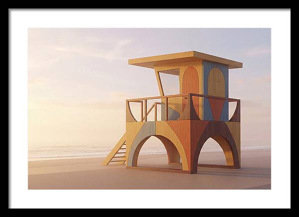Wooden Lifeguard Stand At Dawn