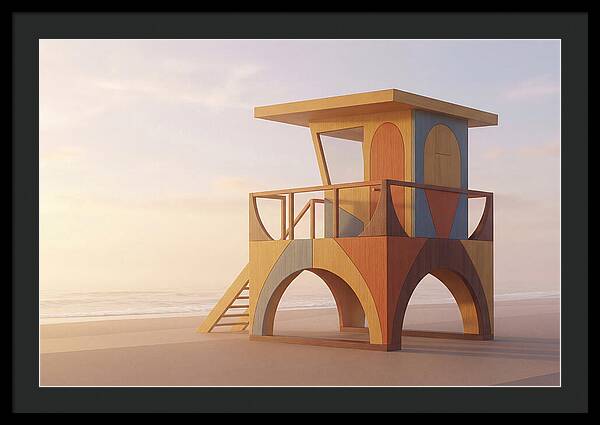 Wooden Lifeguard Stand At Dawn