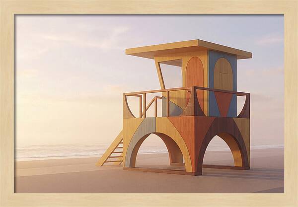 Wooden Lifeguard Stand At Dawn