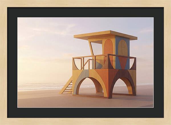Wooden Lifeguard Stand At Dawn
