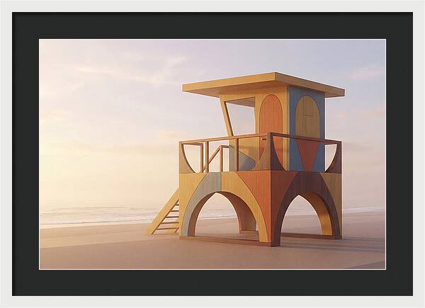 Wooden Lifeguard Stand At Dawn