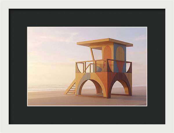 Wooden Lifeguard Stand At Dawn