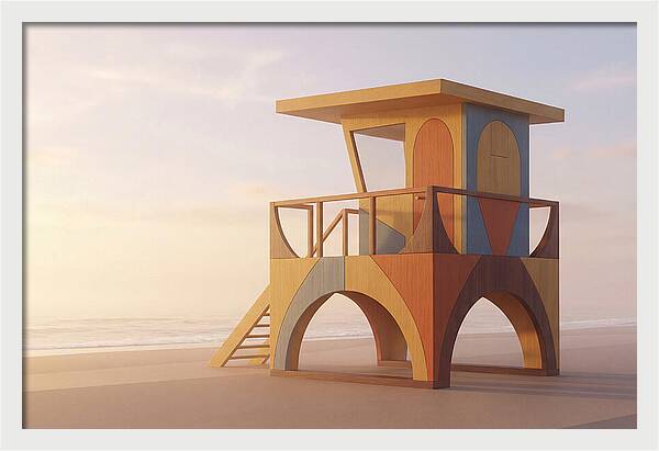 Wooden Lifeguard Stand At Dawn