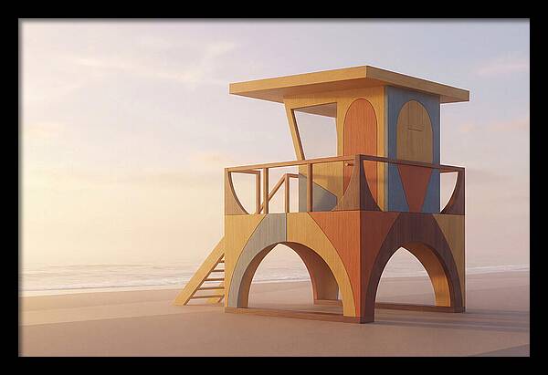 Wooden Lifeguard Stand At Dawn