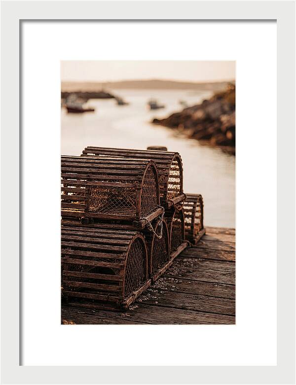 Wooden Lobster Pots At Dusk