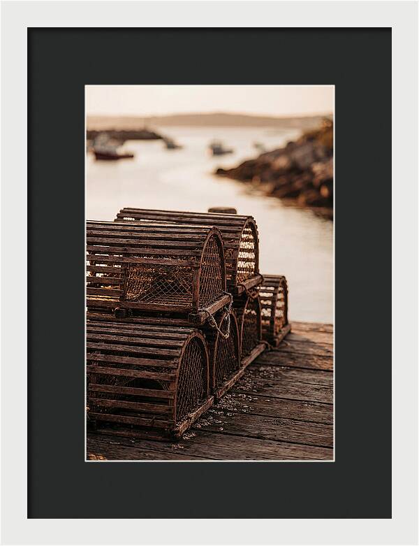 Wooden Lobster Pots At Dusk