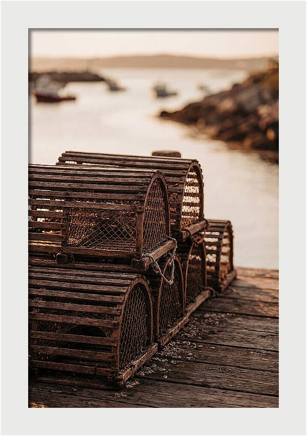 Wooden Lobster Pots At Dusk