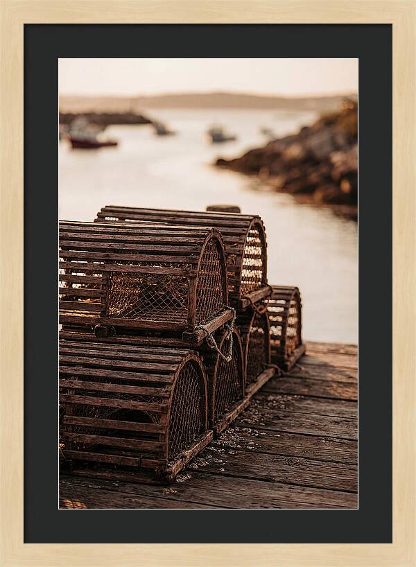 Wooden Lobster Pots At Dusk