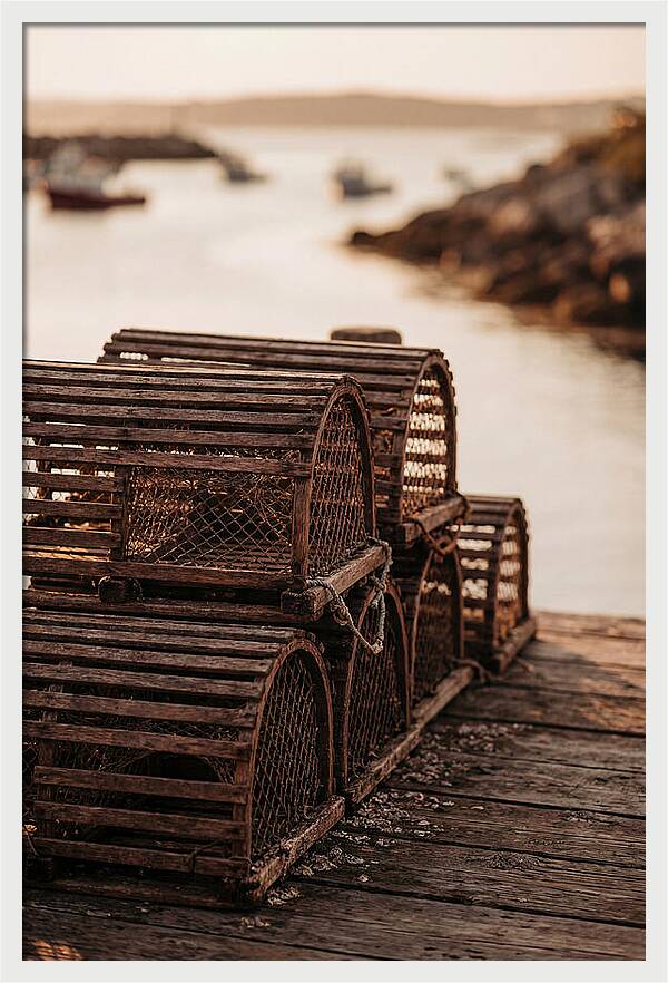 Wooden Lobster Pots At Dusk