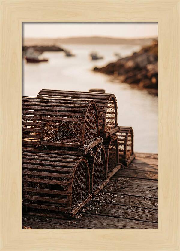Wooden Lobster Pots At Dusk