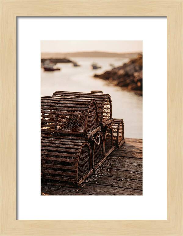 Wooden Lobster Pots At Dusk