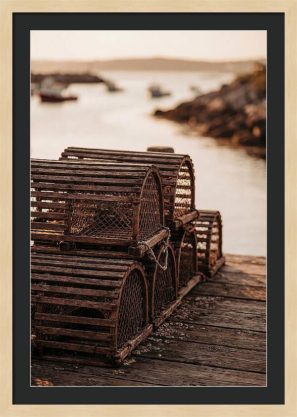 Wooden Lobster Pots At Dusk