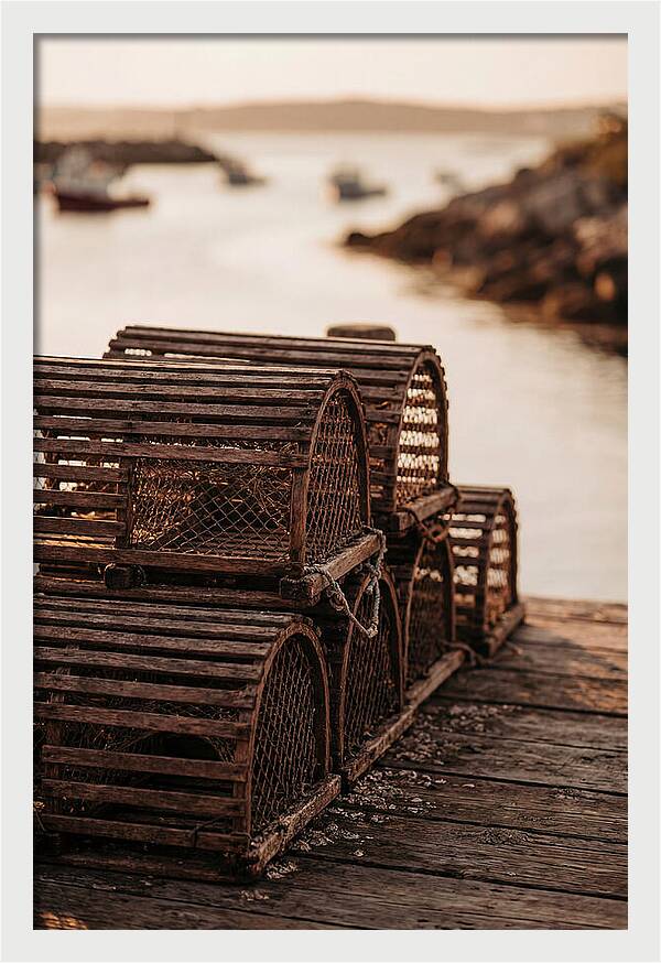 Wooden Lobster Pots At Dusk