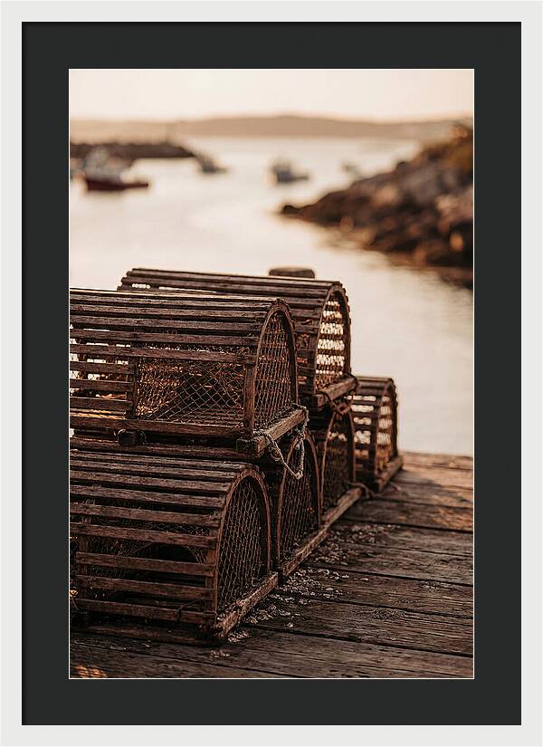 Wooden Lobster Pots At Dusk