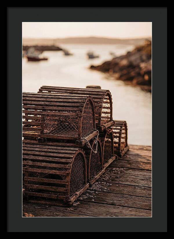 Wooden Lobster Pots At Dusk