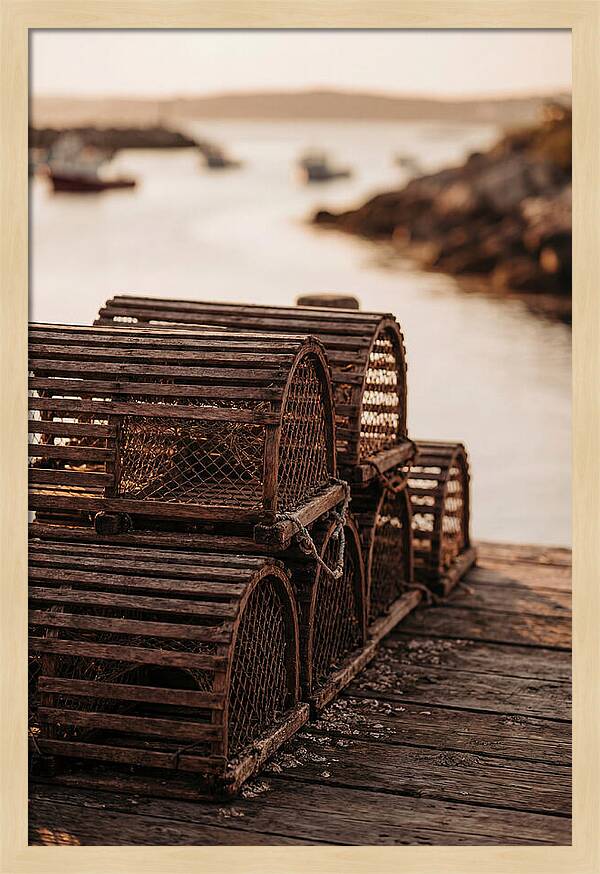 Wooden Lobster Pots At Dusk
