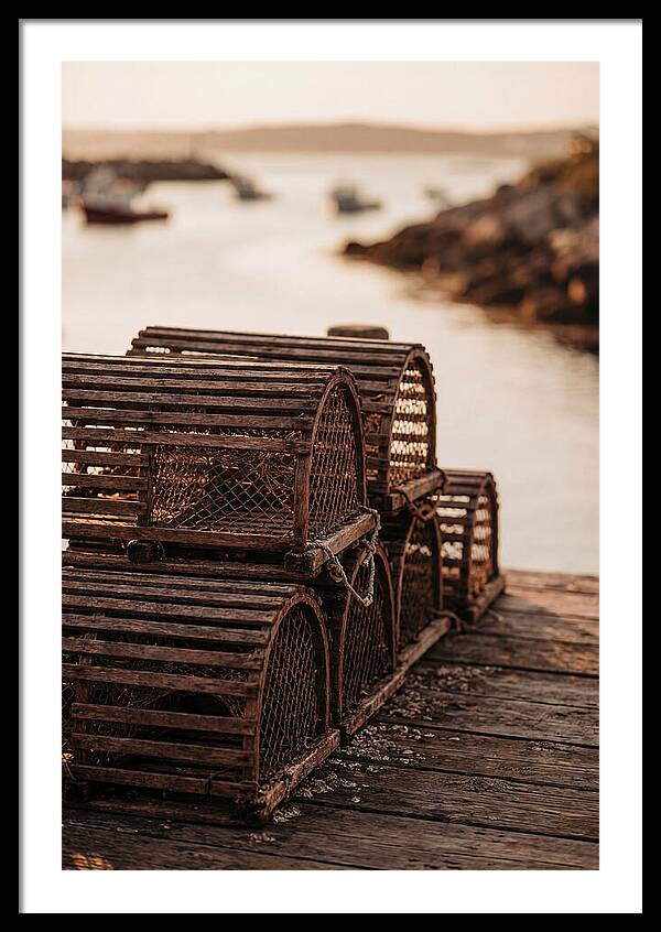 Wooden Lobster Pots At Dusk