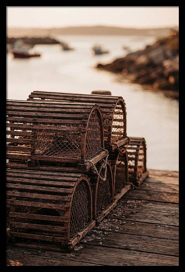 Wooden Lobster Pots At Dusk