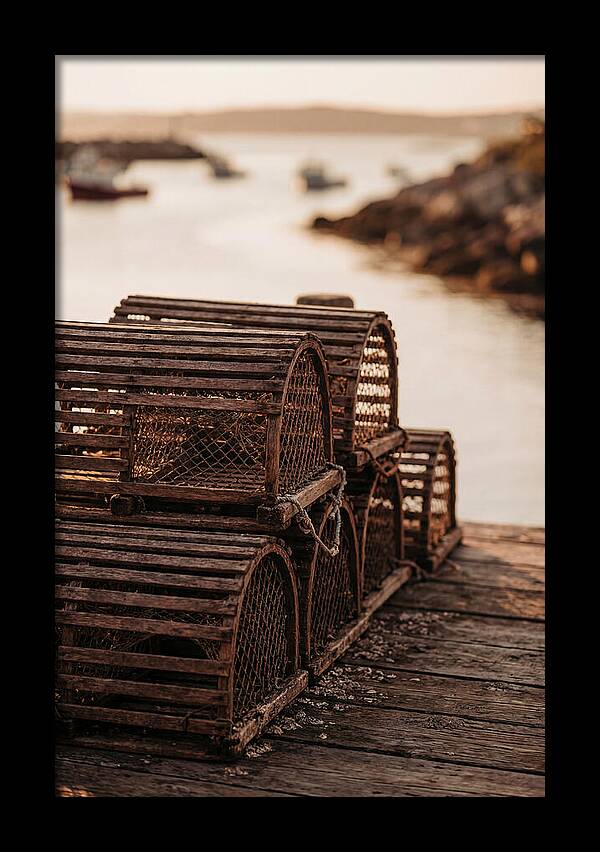 Wooden Lobster Pots At Dusk