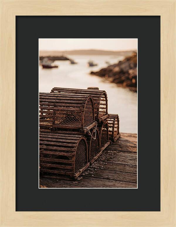 Wooden Lobster Pots At Dusk