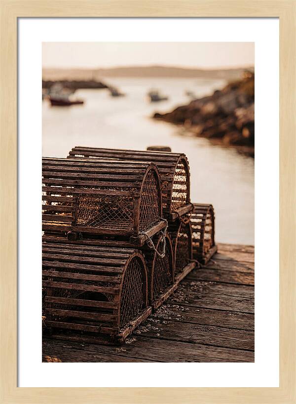 Wooden Lobster Pots At Dusk