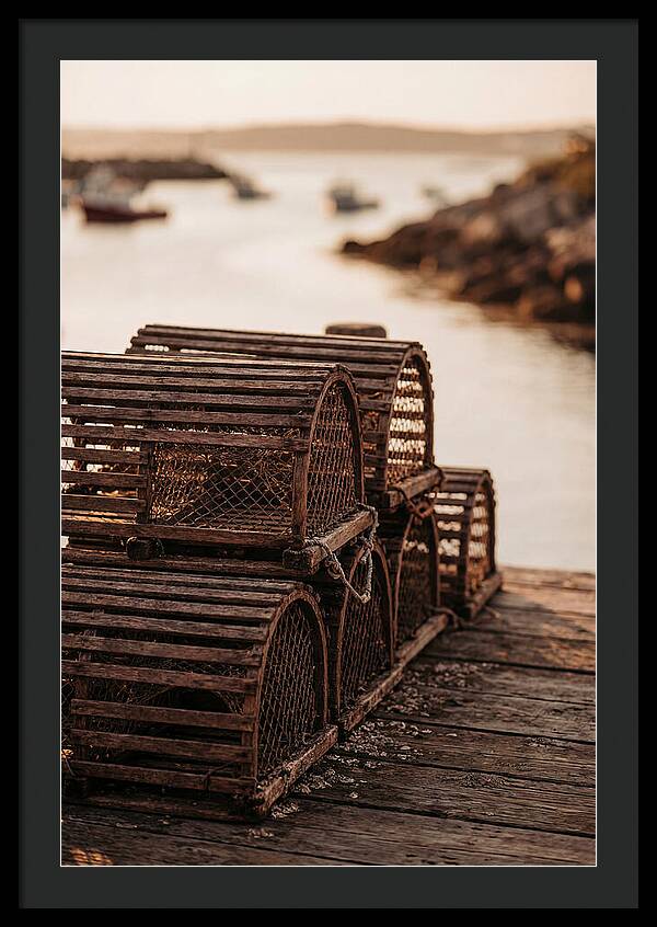 Wooden Lobster Pots At Dusk
