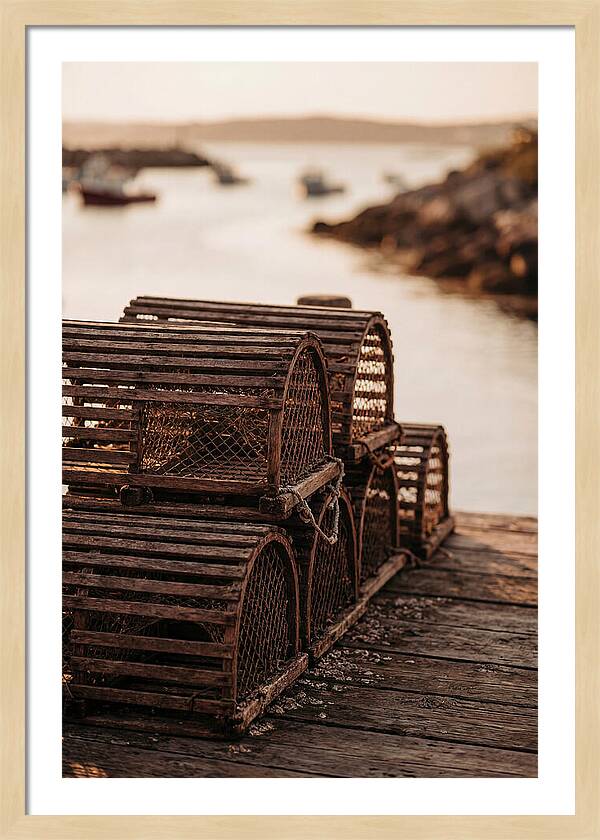 Wooden Lobster Pots At Dusk