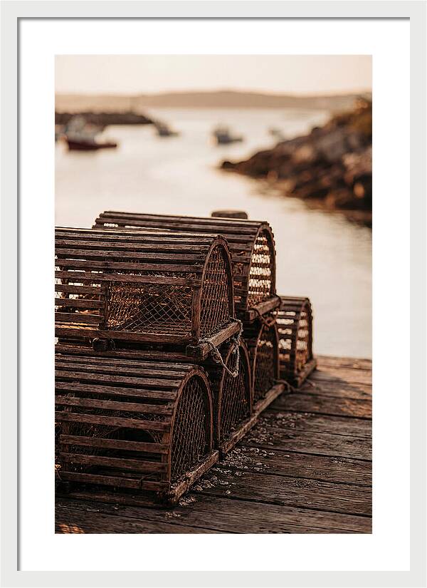 Wooden Lobster Pots At Dusk