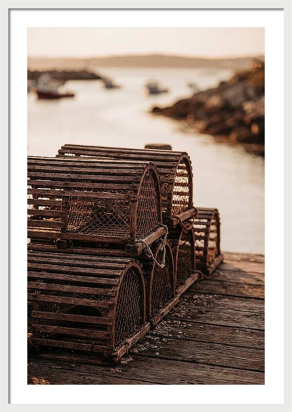 Wooden Lobster Pots At Dusk