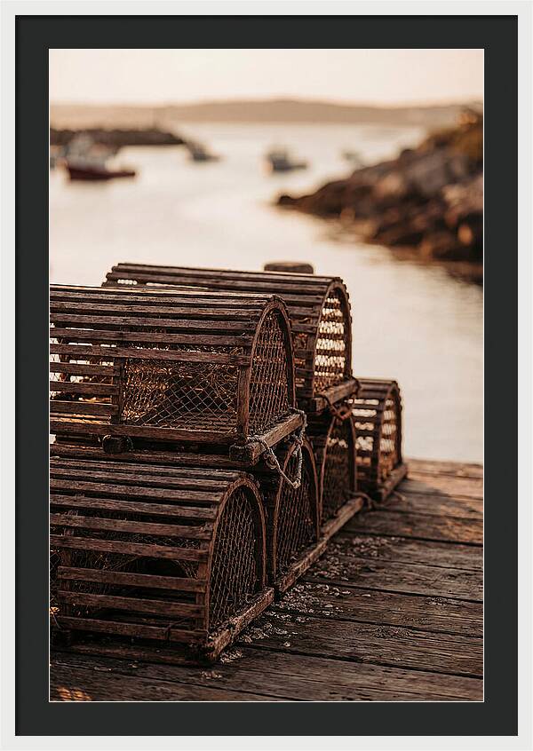 Wooden Lobster Pots At Dusk