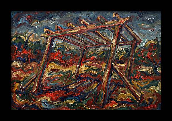 Wooden Pergola In Expressionist Style