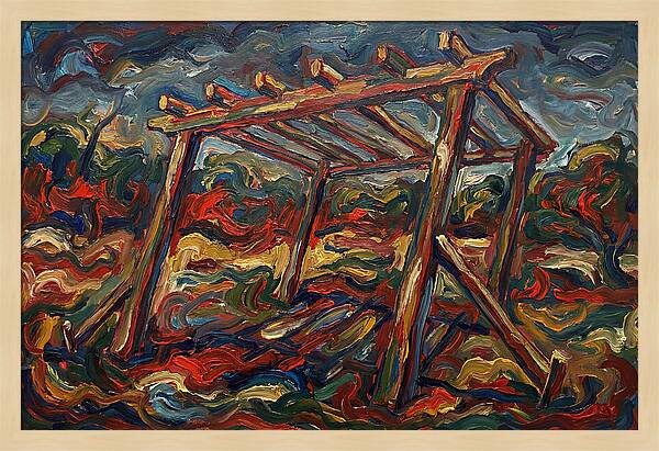 Wooden Pergola In Expressionist Style