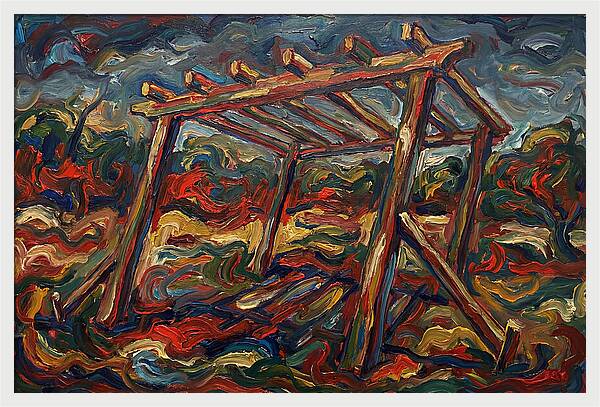 Wooden Pergola In Expressionist Style