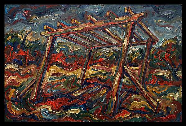 Wooden Pergola In Expressionist Style