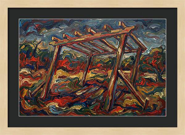 Wooden Pergola In Expressionist Style