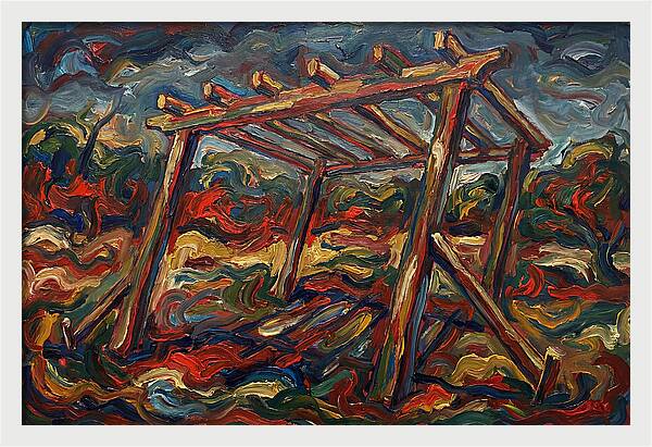 Wooden Pergola In Expressionist Style